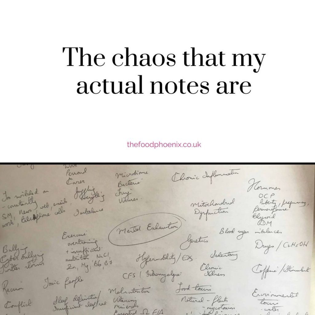 The chaos that my actual notes on the mind-body connection are