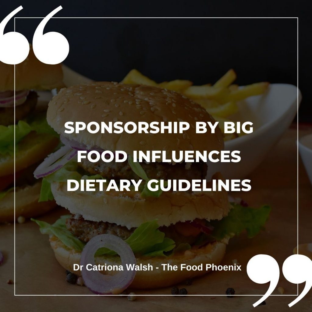 Sponsorship by Big Fppd influences dietary guidelines