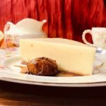 Rose-scented figs with cheesecake and blood orange