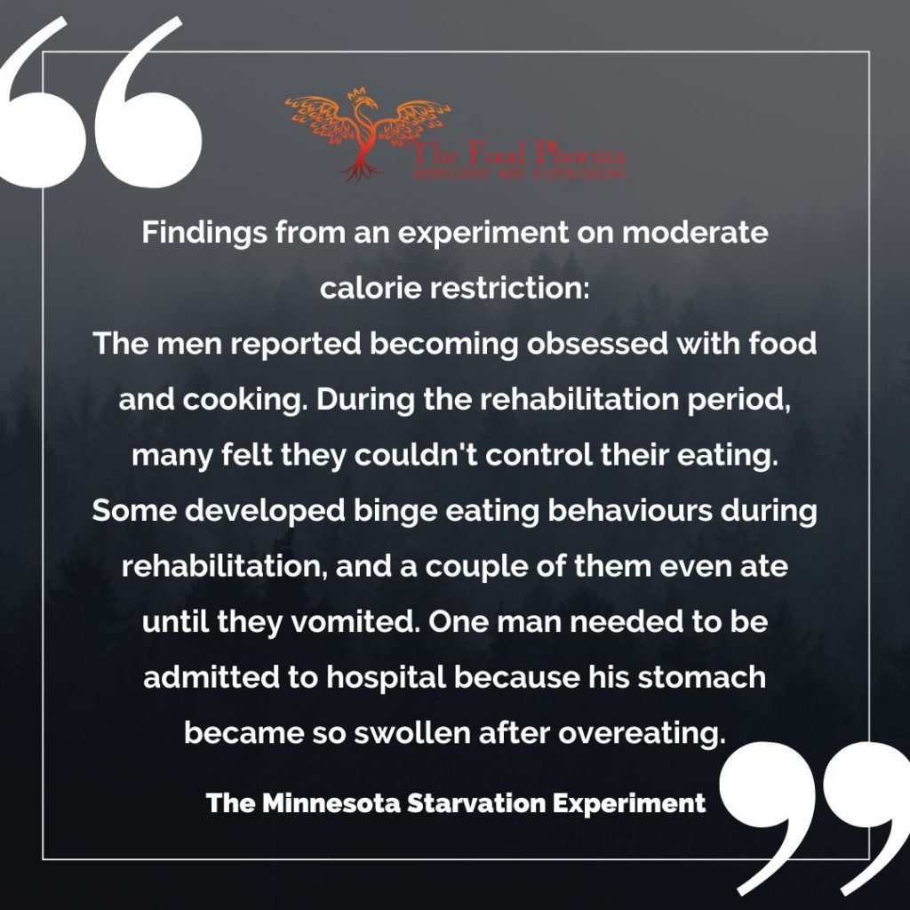 Minnesota Starvation Experiment – excerpt about food obsessions and binge-eating